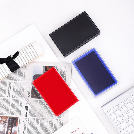 Deli (deli) printing platform seal financial quick dry printing platform clay box circular printing oil press hand seal oil square printing platform enterprise contract stamp supplement ink 9864 red/square quick dry transparent continuous cover