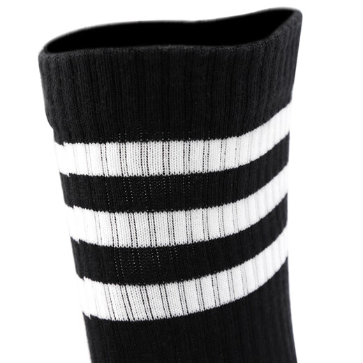 阿迪达斯 （adidas）男袜女袜秋季新品休闲袜运动袜跑步健身训练透气舒适中筒袜FH6629 FH6629/黑色 L