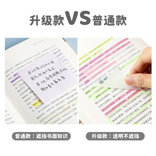 Notas adhesivas de luz de la mañana notas pegajosas transparentes Los estudiantes usan marcas clave para mascotas notas pegajosas impermeables pegatinas de papel n veces calcomanías notas manuales de marca pueden desgarrar notas y escribir memorandos como desee. Libros de gran tamaño 5 (YS-653)