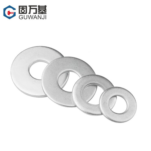 Guwanji iron galvanized flat washer, thickened metal washer, Washer, round screw washer, ultra-thin flat washer, M10*20*2, 50 pieces