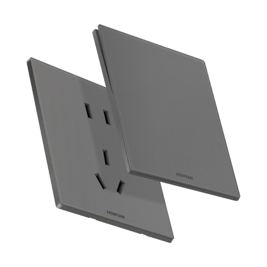
Hongyan E9 ultra-thin matte skin-sensing switch socket panel for household 86 type dual control five-hole concealed wall E9 gray oblique five-hole socket
