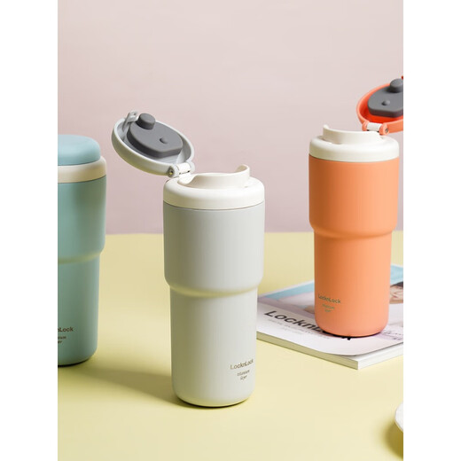 Verrouillage de verrouillage première visite thermique thermale simple tasse de café pour la voiture portable de la voiture portable tasse de tasse masculine LHC3291GRY (Titanium plaqué)
