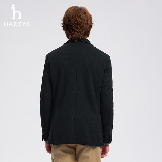 哈吉斯（HAZZYS）男装 春秋款西装外套通勤单西商务休闲西服男ASUZJ0BCJ01 藏青色NV L (175/96A 48)