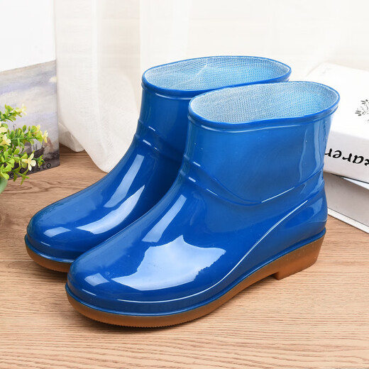 Aolie Regenstiefel für Frauen mit niedriger Zylinder Nicht-Schlupf-Modeküche Frauen Regenstiefel Kurzzylinder modische Wasserschuhe Rindfleisch Sehnen Sohle Kleidung resistente Regenstiefel rot (Einzelschuhe) 38