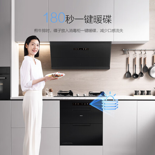 Robam salt series G1 disinfection cabinet household embedded disinfection cupboard 125L large capacity double door three pumps ozone-free two-star ultraviolet pure physical sterilization XZ78 two-star 125L XZ78 volcanic rock black