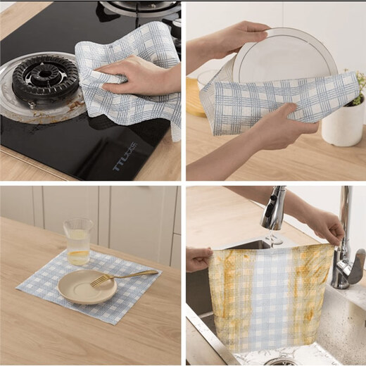 Foreign trade quality lazy rag wet and dry kitchen dishcloth disposable absorbent non-woven dish towel household 2 rolls-80 tear 99% people's choice