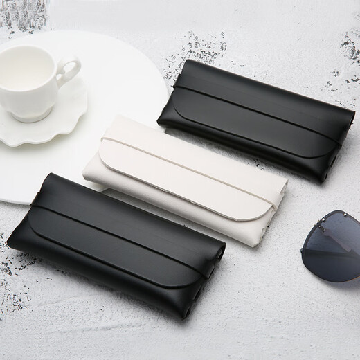 
Leather sunglasses glasses box girl heart retro literary trend simple portable sunglasses box soft black