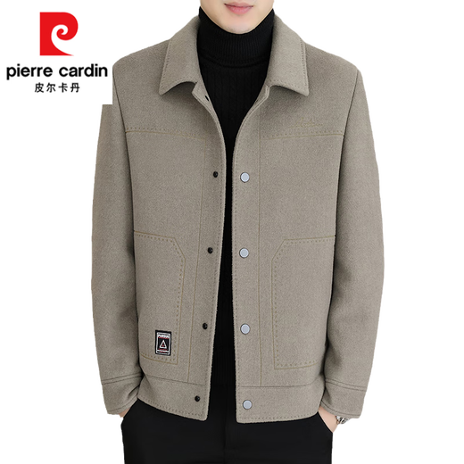 Pierre Cardin double-sided woolen jacket men's short removable down liner woolen jacket autumn and winter thickened small coat YR2308 removable down liner/grey L suitable for 115-130Jin Jin equals 0.5 kg