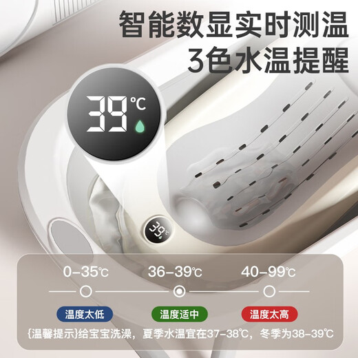 iuu婴儿洗澡神器躺托 宝宝折叠感温浴床新生儿防滑沐浴架 【舒适软胶头枕】北欧灰+大礼包