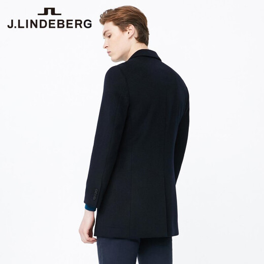 J. Linindebergs neue Frühlings- und Sommer -Wolle trendy Casual Anzug Halsband Wollmantel Jacke Paf dunkel schwarz und blau XS