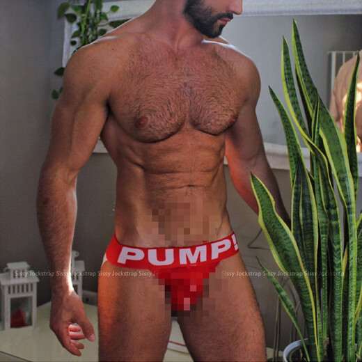 Sexy underwear 2 pairs of PUMP trendy men's thong mesh double thong pants hollow butt exposed blue 2XL H115-sapphire blue