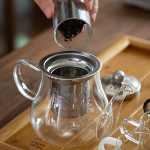 Porcelain brand tea set, tea set, tea tray, induction cooker, kettle, integrated table, automatic water kettle, tea table, tea table set, 34 pieces Konggu Orchid + Bajun tea set