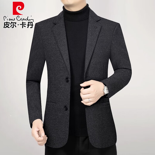 Pierre Cardin Autumn Suit Men's Middle-aged Spring and Autumn Casual Suit Jacket Business Single Top Men's Slim Dad Wear 6261 Gray L (175)