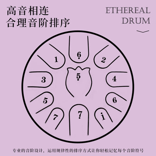 Assas Ethereal Drum 11 tonos 6 pulgadas instrumento musical para niños principiantes regalo de apertura de clase portátil regalo de cumpleaños tambor de lengua de acero-Lavanda
