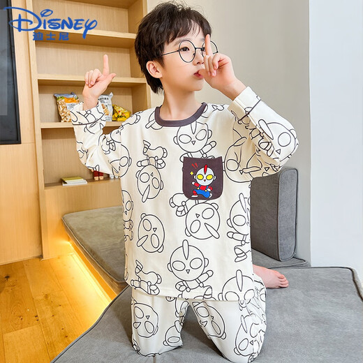 Disney Pajamas Pajamas Primavera y otoño 2025 Nuevo temporada de algodón puro manga larga delgada de cuello redondo para niños