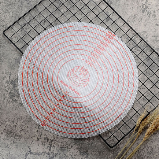 Xinbaiyue cake turntable, decorated turntable anti-slip mat, children's placemat, baking and kneading mat, silicone mat, round kitchen insulation mat, thickened platinum silicone 30cm, graduated anti-slip mat