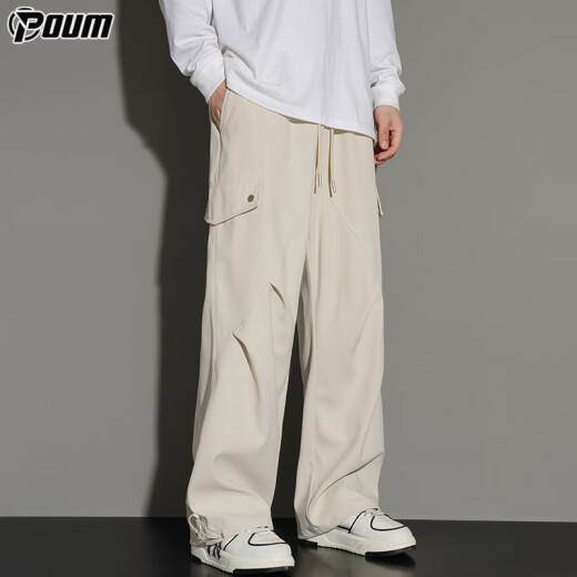 Poum American Straight-Bein Arbeitshose für Männer im Sommer Dünnstil Trendy Lose Sport