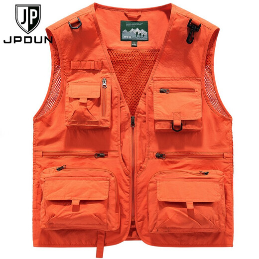 JP men's vest multi-pocket reporter photography vest fishing thin casual horse clip 8188 khaki XL (suitable for 140 Jin [Jin equals 0.5 kg]-155 Jin [Jin equals 0.5 kg])