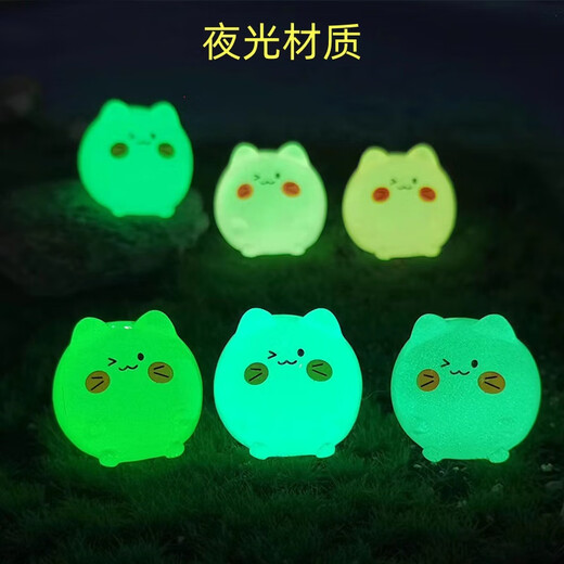 Nuevo lindo gatito luminoso micro paisajismo jardinería pequeños dibujos animados de bricolaje gatito de color transparente accesorios de resina gatito [1 paquete]
