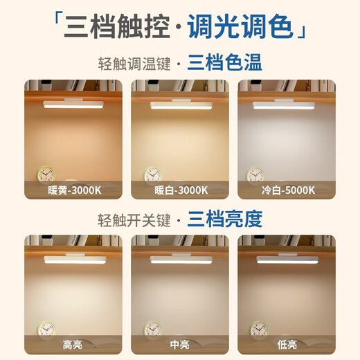 Philips (PHILIPS) led student rechargeable desk lamp school dormitory artifact adsorption led rechargeable emergency desk lamp cool lamp high configuration 5W dimmable color temperature