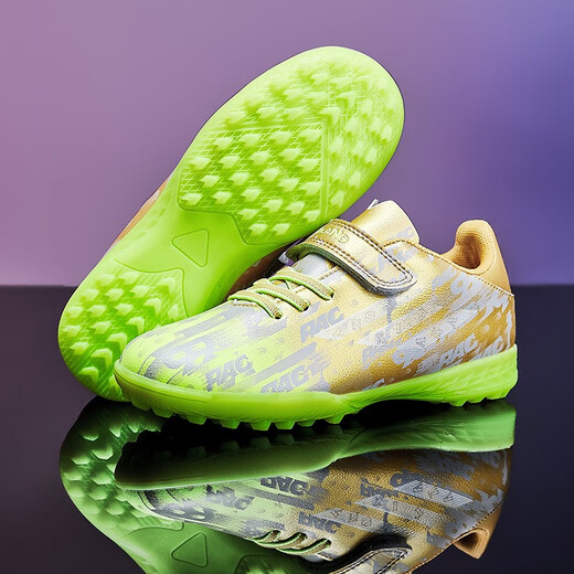 FEELACES football shoes TF broken nails small size Velcro training sports shoes boys and girls training youth students exam competition 6195 mandarin duck golden orange broken nails 33 standard sports shoes size
