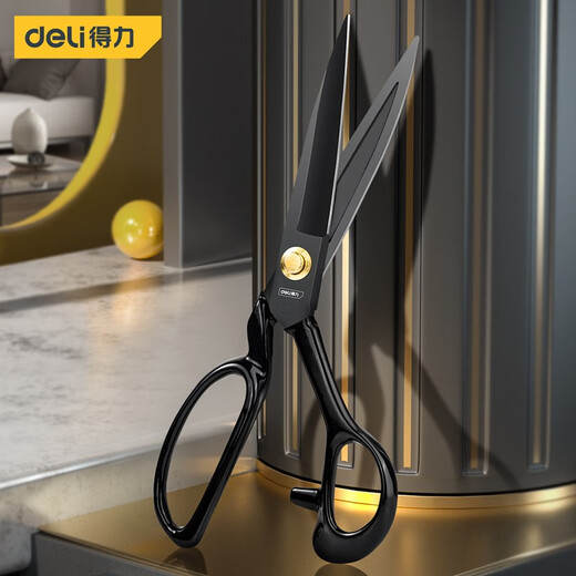 Deli 9-inch clothing cutting cloth scissors, industrial scissors, manganese steel forged scissors with plastic handle, tailoring scissors, sewing scissors, 9-inch tailoring scissors