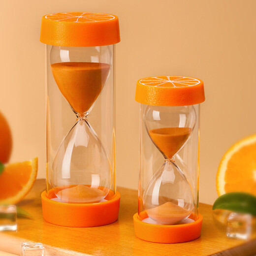 Ganchun glass fruit hourglass timer children's creative home furnishings Dragon Boat Festival gift birthday gift company event cartoon small gift hourglass orange hourglass 15 minutes