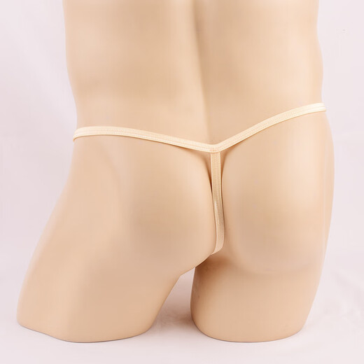 Men's Sexy Underwear Ultra-Thin Transparent Ice Ribbon T-Pants Men's T-Pants Men's See-through Sexy Underwear Black One Size Cover Closed Mouth