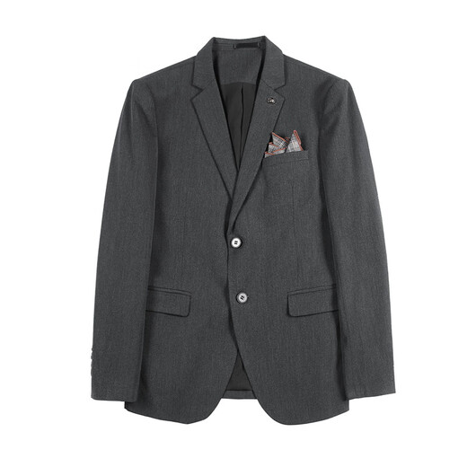 AYOUPANG large size suit suit male groom groomsman wedding dress business commuting workwear professional interview slim suit black single suit L 120-130Jin Jin is equal to 0.5 kg