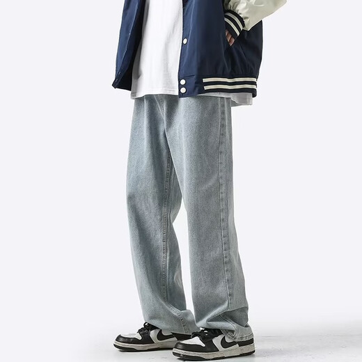 Digada Jeans Herren waschen Retro Old Frühlings- und Sommer Hongkonger Stil High Street Trend Straight Long Hosen Herrenstudent TCFS-723 Gelb Schlamm M [Vorgeschlagen 90-100 Jin [Jin entspricht 0,5 kg]]