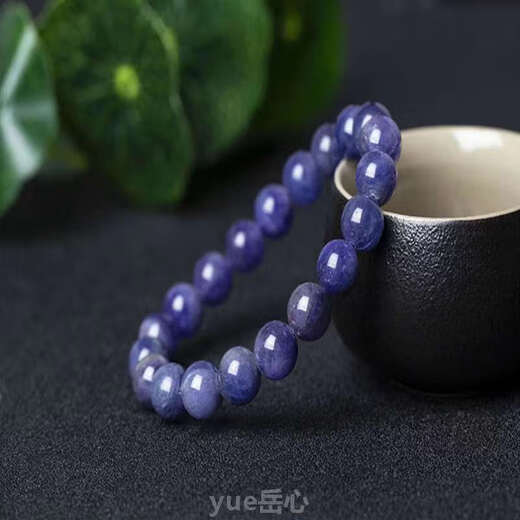 Ji Ge Collection Tanzanite Bracelet for Women and Men Purple Blue Crystal Tanzania Sapphire Plate Beads Lapis Lazuli Women Gift Tanzanite 6mm Bracelet