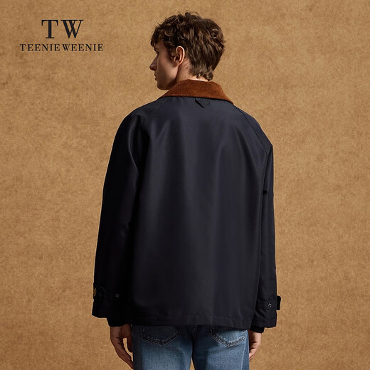 Teenie Weenie Bear Men's Autumn and Winter New Comfortable Simple Style Casual Jacket Men's Winter Lapel Warm Jacket Men Navy Blue L 175