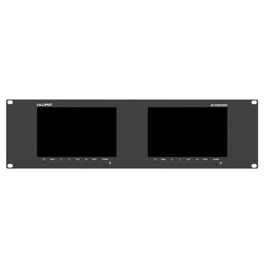 利利普 RM-7029S双联机架式高清监视器 7英寸HDMI SDI演播室监看显示屏全高清双屏监控图表检测3RU支架 利利RM-7029S双屏监视器