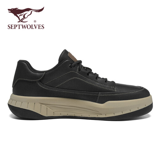Sept loups Chaussures officielles pour hommes chaussures décontractées épaisses semelles extérieures chaussures de travail simples chaussures de sport w8343760631 noir 41