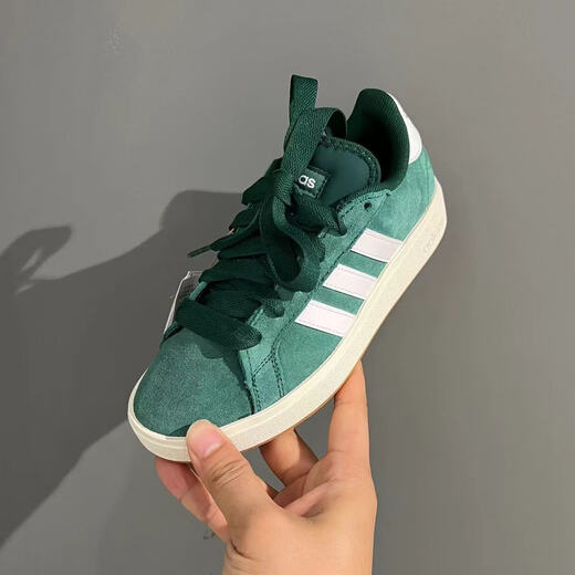 阿迪达斯（adidas）休闲鞋男女鞋2025夏季新款Grand Court Alpha 翻毛皮低帮情侣运动 IH6187绿色 42 (260mm)