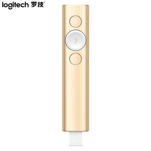 Logitech Spotlight wireless presenter projection pen ppt page turning pen lecture pen zoom focus LCD screen display (gold)