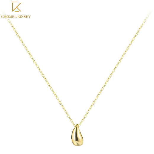 CHOMEL KINSEY S925 Water Drop Pendant Necklace Women's Niche Design High-end Light Luxury Clavicle Chain as a Valentine's Day Gift for Your Girlfriend 925 Silver Water Drop Necklace Gold