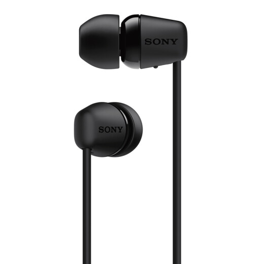 Sony (SONY) WI-C200 neck-mounted Bluetooth headset, heavy bass, wireless stereo, 15 hours of battery life, supports fast charging, wired control, black