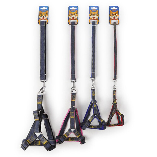 Tiannuo pet harness, leash, dog leash, dog leash, dog leash, small and medium-sized dog golden retriever Teddy supplies, red, large size 2.0cm (suitable for 15~40Jin, Jin is equal to 0.5kg)