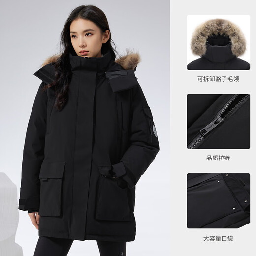 Camel (CAMEL) Wang Junkai's same style outdoor down jacket for men and women, medium-length 700-puff water-repellent thickened cold-proof jacket