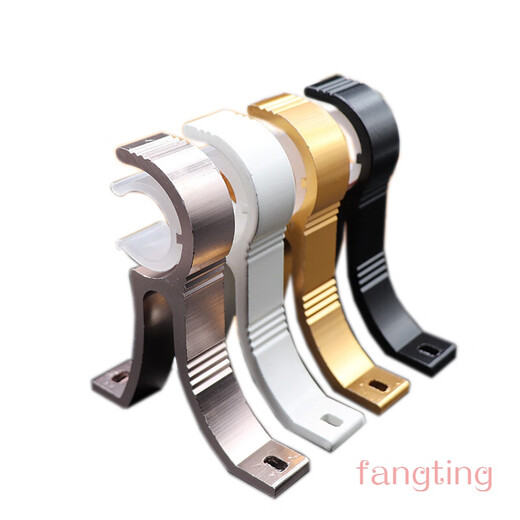 Curtain rod bracket Roman rod base single and double rod bracket buckle extra thick aluminum alloy wall-mounted bedroom side-mounted shelf thickened gold side-mounted double pole one