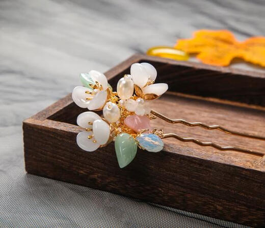 Handmade hairpin headdress, classical style hair accessories, Hanfu cheongsam, fairy tassel accessories, fairy headdress simple, long three-month hairpin in stock