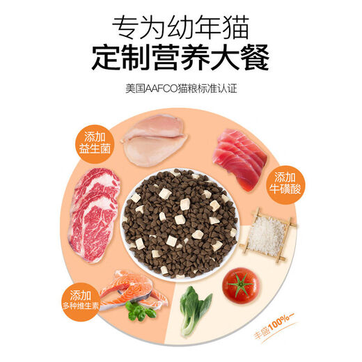 Laughing Pet Cat Food Freeze-dried Cat Food for Kittens 0-12 Months Universal Indoor American and British Short Blue Cat Fish Flavor Nutritional Probiotics Two Bags of Kitten Food Total 6Jin Jin equals 0.5kg (Repurchase)