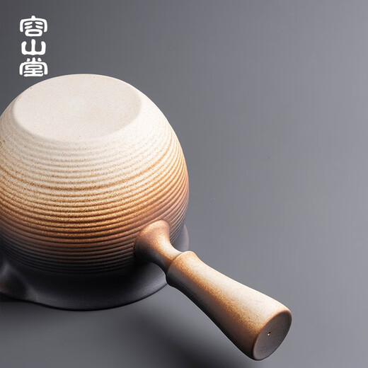 Rongshantang coarse pottery pot tea roasted milk tea pot around the stove tea brewing device Chaozhou Kung Fu kettle teapot electric ceramic stove health pot coarse pottery flame burning pot tea brewing device - extra large