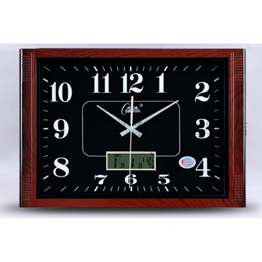 Combasi Square Large Walluhr Ultra-geäußertes Sound Office Wohnzimmer Uhr Chinesische einfache künstlerische Quarz Uhr Wallhalterung 6626b Luminöses Holz Getreide Weiß 20 Zoll