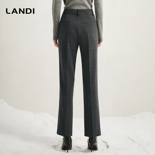 LANDI Gray Dark Gray Women's Suit Pants Formal Slim Straight Pants Autumn and Winter New Product Second Batch L