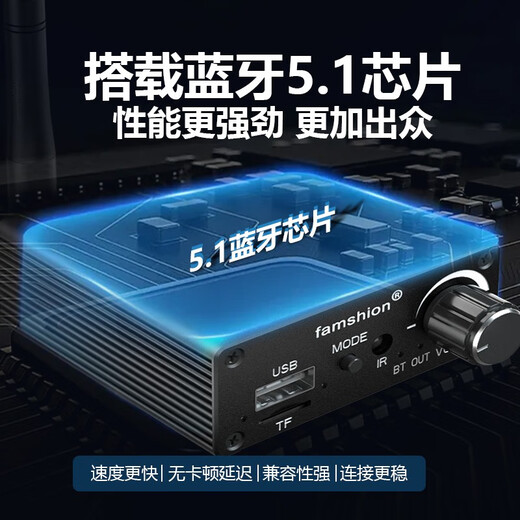 Fansheng FAMSHION Bluetooth receiver old speaker amplifier transformed into wireless audio adapter remote control version
