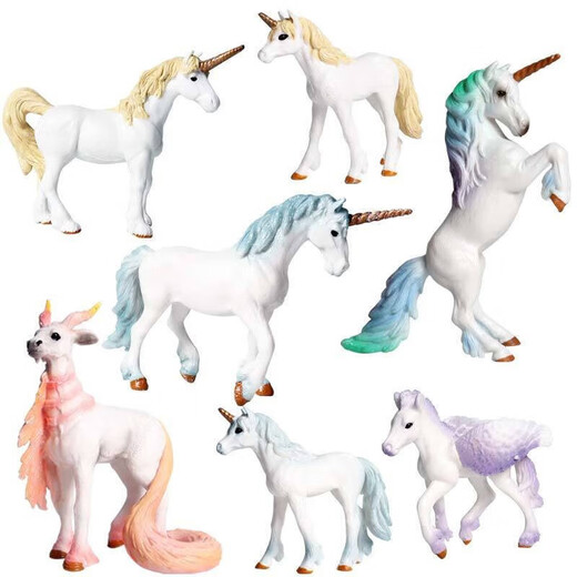 Oenux Unicorn Doll Simulated Elf Animal Model Animation's Animation Toys 3-10 ans Ornements Tianma Pegasus M-2694 Unicorne (bleu)