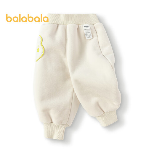Balabala baby pants boys trousers girls plus velvet pants banana pants winter fashionable and cute light khaki 50311 110
