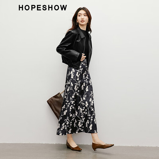 Red sleeve textured pu leather jacket autumn new women's high-end right shoulder slim zipper lapel sweet and cool temperament short jacket black 050 M